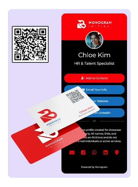 Chloe Kim's NFC business card and profile