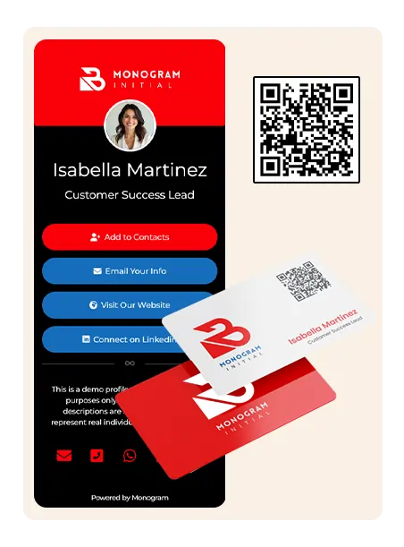 Isabella Martinez's NFC card and profile